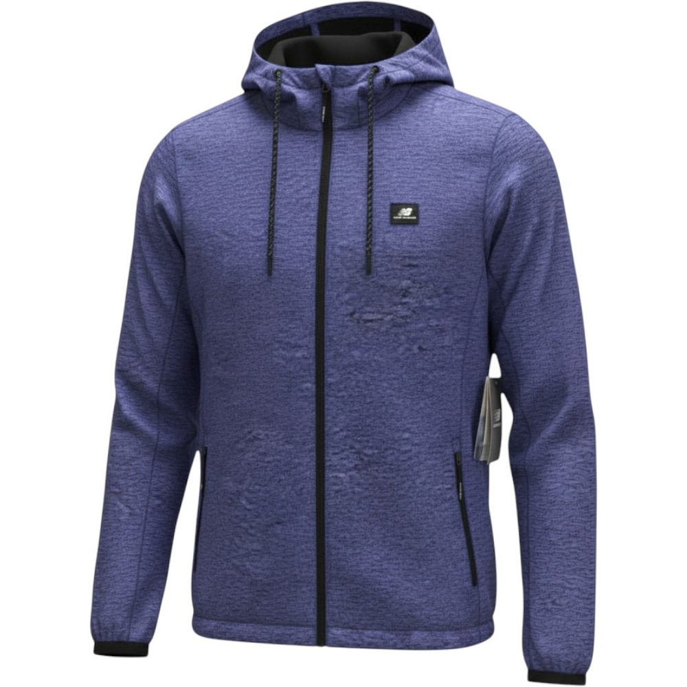 New Balance Womens Space Dye Full Zip Hooded Windbreaker Jacket Purple Black M